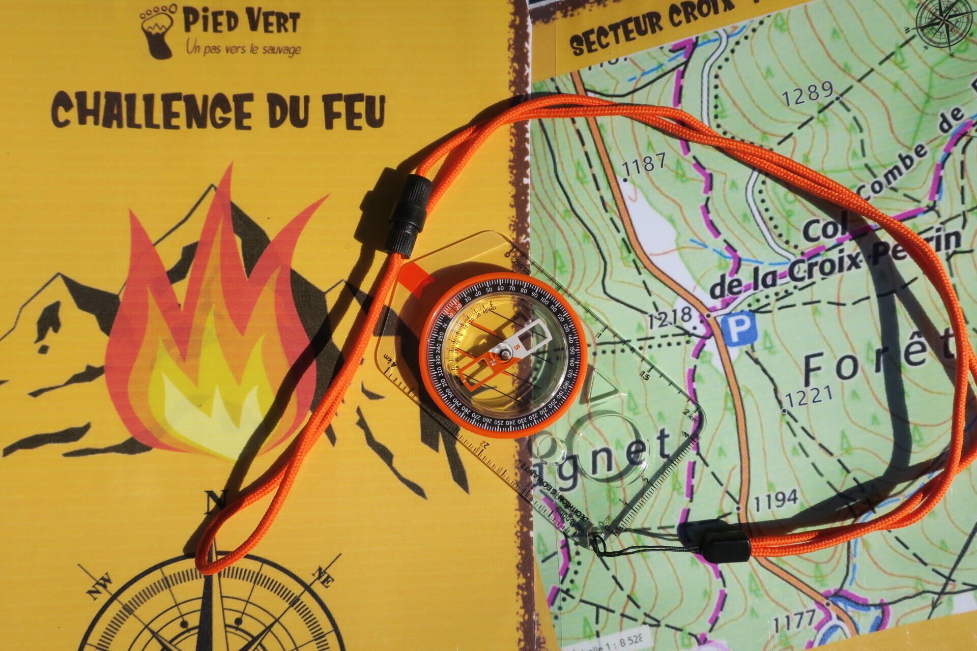 Playful mountain navigation challenge The Fire Challenge