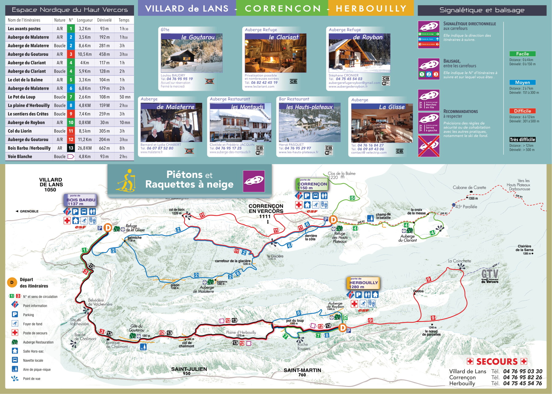 Corrençon snowshoe map