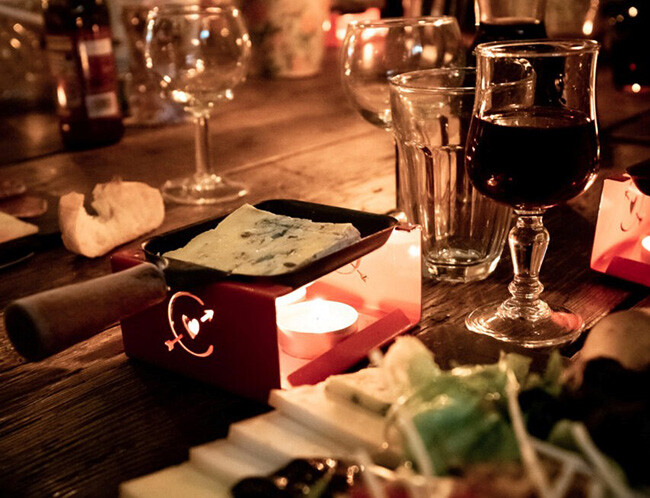 Snowshoes and raclette