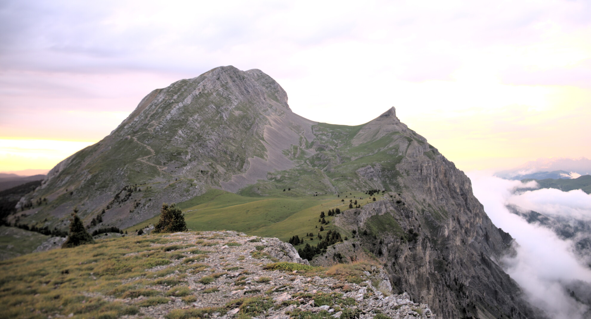 View of the Grand Veymont from the Pas des Bachassons