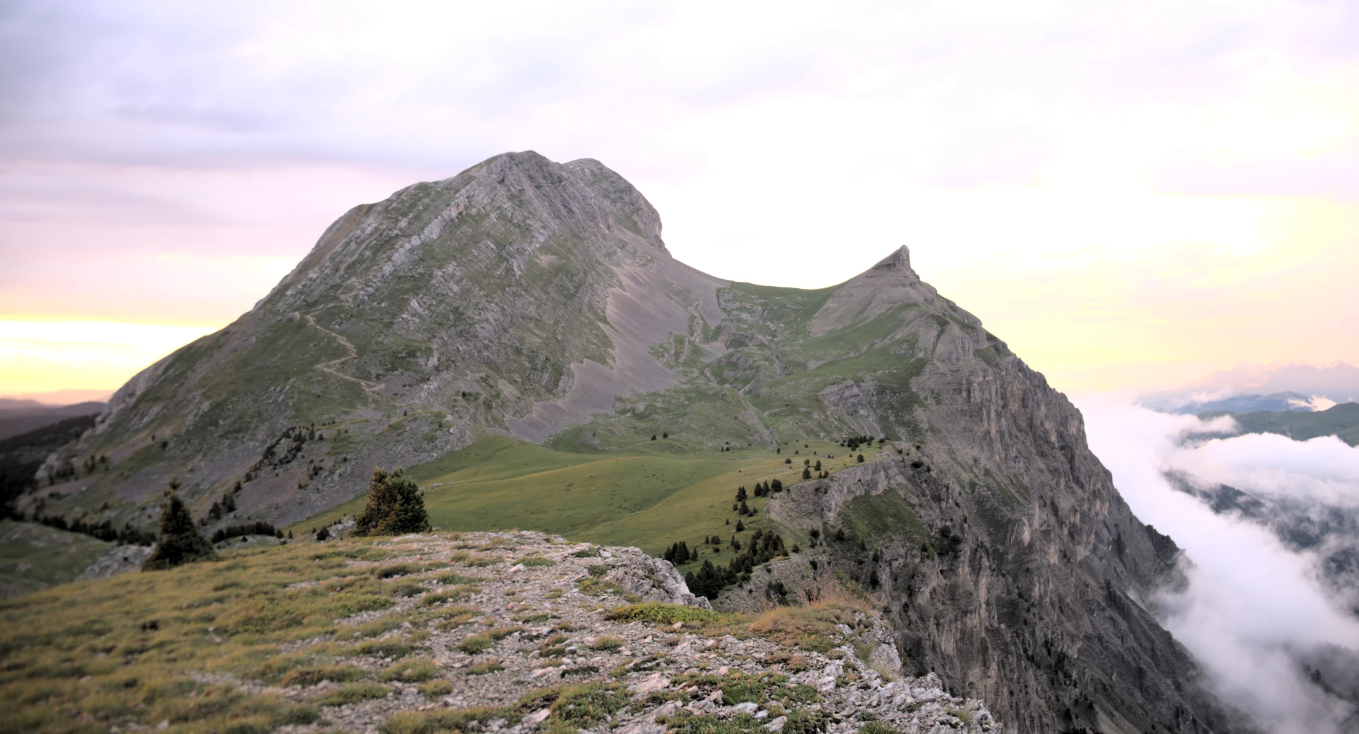 View of the Grand Veymont from the Pas des Bachassons